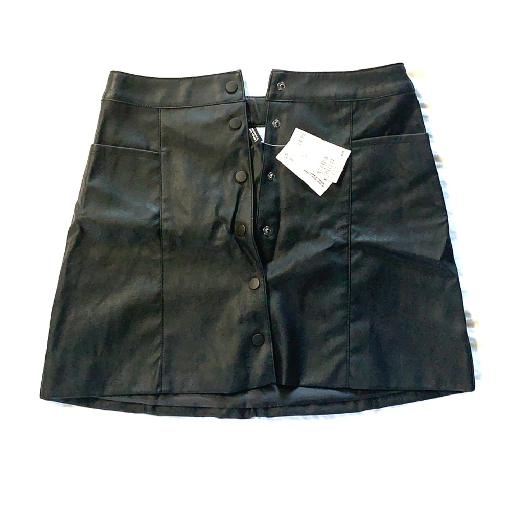 Black faux leather skirt